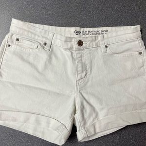 Gap brand boyfriend white denim shorts